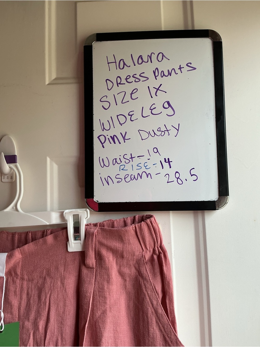 Halara Wide Leg Dress Pants 1X Dusty Pink High Rise Pull On Office Casual - Picture 10 of 11